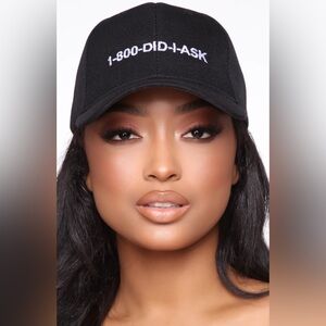 Fashion Nova Black Cap with White Embroidery